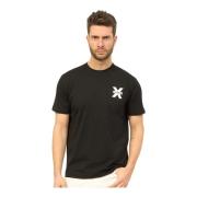 Klassiek Zwart Katoenen T-shirt Richmond , Black , Heren