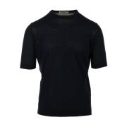 Blauwe T-shirts en Polos MC Fit Filippo De Laurentiis , Blue , Heren