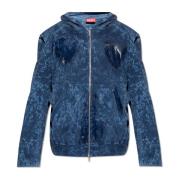 S-Mika-Zip hoodie Diesel , Blue , Heren