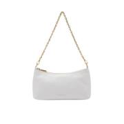 Grained Leather Mini Tas Wit Coccinelle , White , Dames