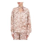 Animal Print Blouse Simona Corsellini , Pink , Dames