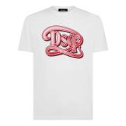 Wit Katoenen Jersey Logo Print T-shirt Dsquared2 , White , Heren