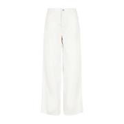 Wide Trousers Emporio Armani , White , Dames