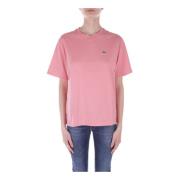 Roze Logo Front T-shirt Lacoste , Pink , Dames