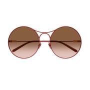 Ronde Metalen Frame Zonnebril Chloé , Red , Dames