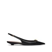 Zwarte VLogo leren slingback balletflats Valentino Garavani , Black , ...