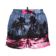 Grafisch Print Heren Zwembroek Dsquared2 , Multicolor , Heren