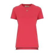 Rode Katoenen T-shirt met Orb Detail Vivienne Westwood , Red , Dames