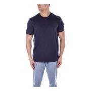 Blauw Logo Front T-shirt Fay , Blue , Heren