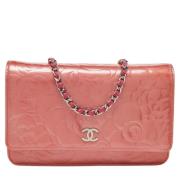 Pre-owned Leather wallets Chanel Vintage , Pink , Dames