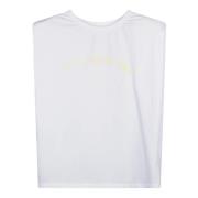 Gewatteerd Mouwloos T-shirt met Schoudervullingen 10Days , White , Dam...