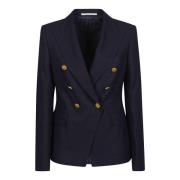 Navy Double Breasted Jacket Eb811 Tagliatore , Blue , Dames