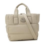 Gewatteerde Nappa Leren Mini Tas Moncler , Beige , Dames