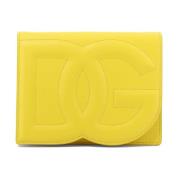 DG Logo Leren Crossbody Tas Dolce & Gabbana , Yellow , Dames