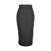 Pre-owned Wool bottoms Chanel Vintage , Gray , Dames