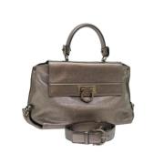 Pre-owned Leather handbags Salvatore Ferragamo Pre-owned , Gray , Dame...