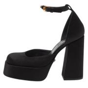 Pre-owned Satin heels Versace Pre-owned , Black , Dames