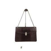 Pre-owned Leather handbags Bvlgari Vintage , Brown , Dames