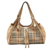 Pre-owned Leather handbags Burberry Vintage , Beige , Dames