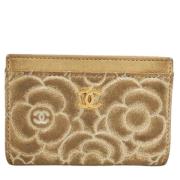 Pre-owned Suede wallets Chanel Vintage , Yellow , Dames