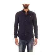 Casual Katoenen Overhemd Armani Jeans , Blue , Heren