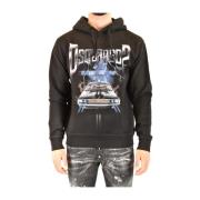 Zwarte Katoenen Hoodie Aw21 Dsquared2 , Black , Heren