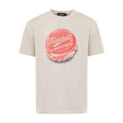 Beige Bottle Cap T-shirt Dsquared2 , Beige , Heren