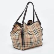 Pre-owned Leather totes Burberry Vintage , Beige , Dames
