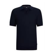 Gestructureerd Katoenen Poloshirt Tempio Stijl Hugo Boss , Blue , Here...