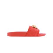 Dames Pool Slide Sandalen Versace , Red , Dames