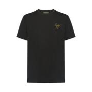 Zwart Crew-Neck T-shirt Lr-01 Giuseppe Zanotti , Black , Heren