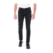 Klassieke Denim Jeans Daniele Alessandrini , Black , Heren