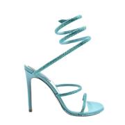 Pre-owned Leather heels René Caovilla Pre-owned , Blue , Dames
