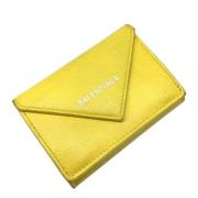 Pre-owned Leather wallets Balenciaga Vintage , Yellow , Dames