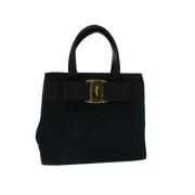 Pre-owned Suede handbags Salvatore Ferragamo Pre-owned , Black , Dames