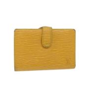 Pre-owned Leather wallets Louis Vuitton Vintage , Yellow , Dames