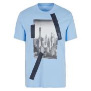 Korte Mouw Fantasie T-shirt Armani Exchange , Blue , Heren