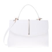 Handbag in white calfskin Baldinini , White , Dames