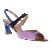 Sandal in lilac and blue calfskin Baldinini , Multicolor , Dames