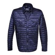 Down jacket in navy blue nylon Baldinini , Blue , Heren