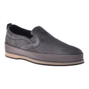 Loafer in grey perforated suede Baldinini , Gray , Heren