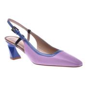 Court shoe in lilac and blue calfskin Baldinini , Multicolor , Dames