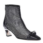Ankle boot in black mesh Baldinini , Black , Dames
