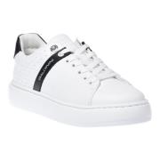 Sneaker in white with woven print Baldinini , White , Heren