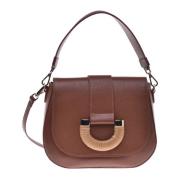 Handbag in tan tumbled leather Baldinini , Brown , Dames