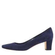 Pre-owned Suede heels Manolo Blahnik Pre-owned , Blue , Dames