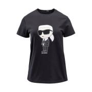 Organisch Katoenen T-shirt Karl Lagerfeld , Black , Dames