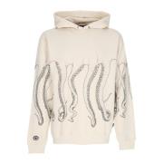 Outline Hoodie Zwart/Stoffig Wit Streetwear Octopus , White , Heren