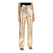 Wide Trousers Salvatore Ferragamo , Yellow , Dames