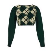 Katoenen cropped knitwear Burberry , Green , Dames